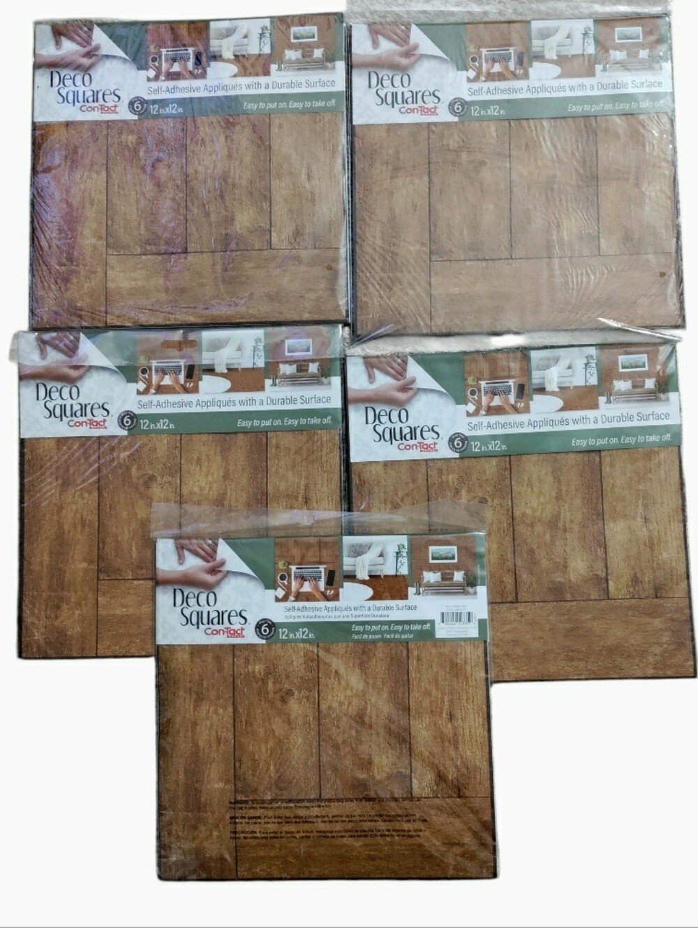 Con-Tact Deco Squares Peel And Stick Tiles Bundle Of 5 Packs Total Of 30 Tiles